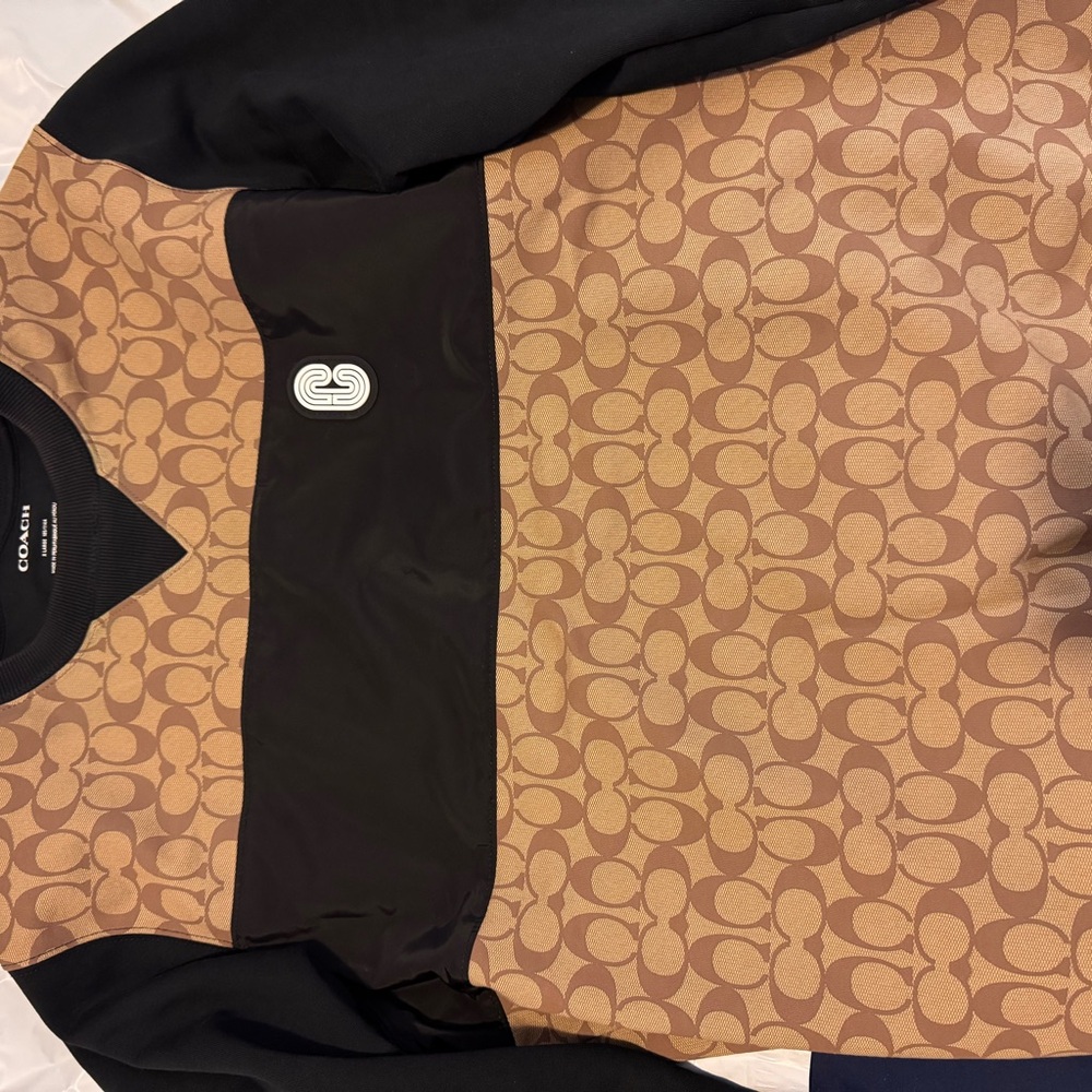 Coach Tan and Black Logo Sweatshirt